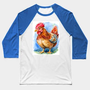 Watercolor Egger Chicken Baseball T-Shirt